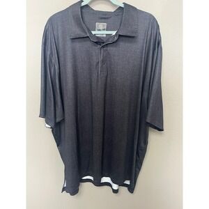 F/X Fusion‎ Mens 2X Black Textured Polo Shirt Short Sleeve Golf Casual